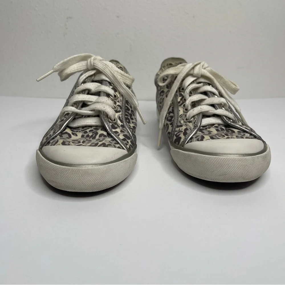 COACH Barrett Signature Silver Leopard Ocelot Animal Print Sneaker Sz 7